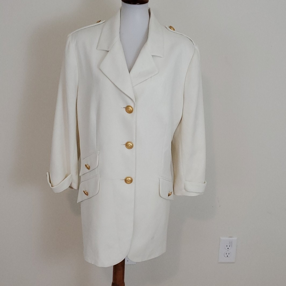 Renlyn military inspired off white blazer size 16